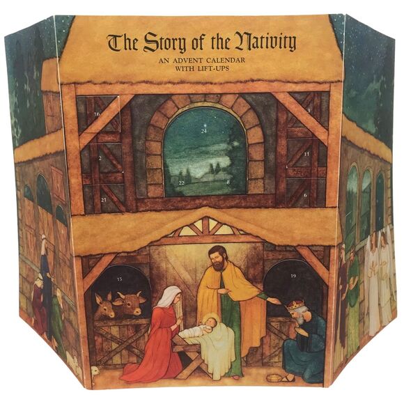 Hallmark Story Of The Nativity First Christmas Cardstock Lift-Up Advent Calendar - Picture 1 of 6